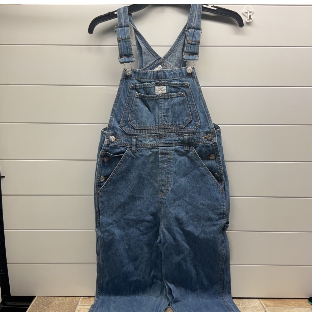 Calvin Klein Jeans Medium Wash Denim Overalls Medium Straight Leg Workwear Blue